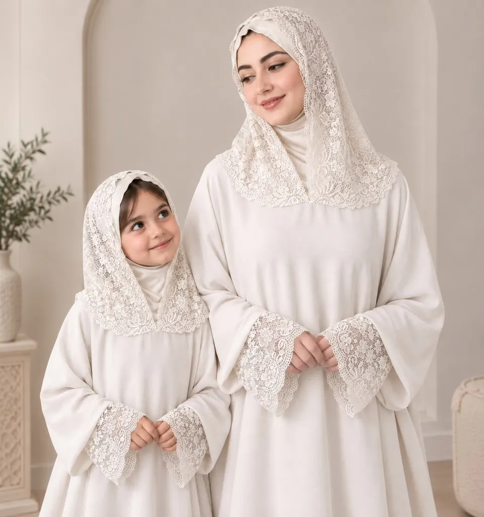 Abaya de prière avec Dentelle