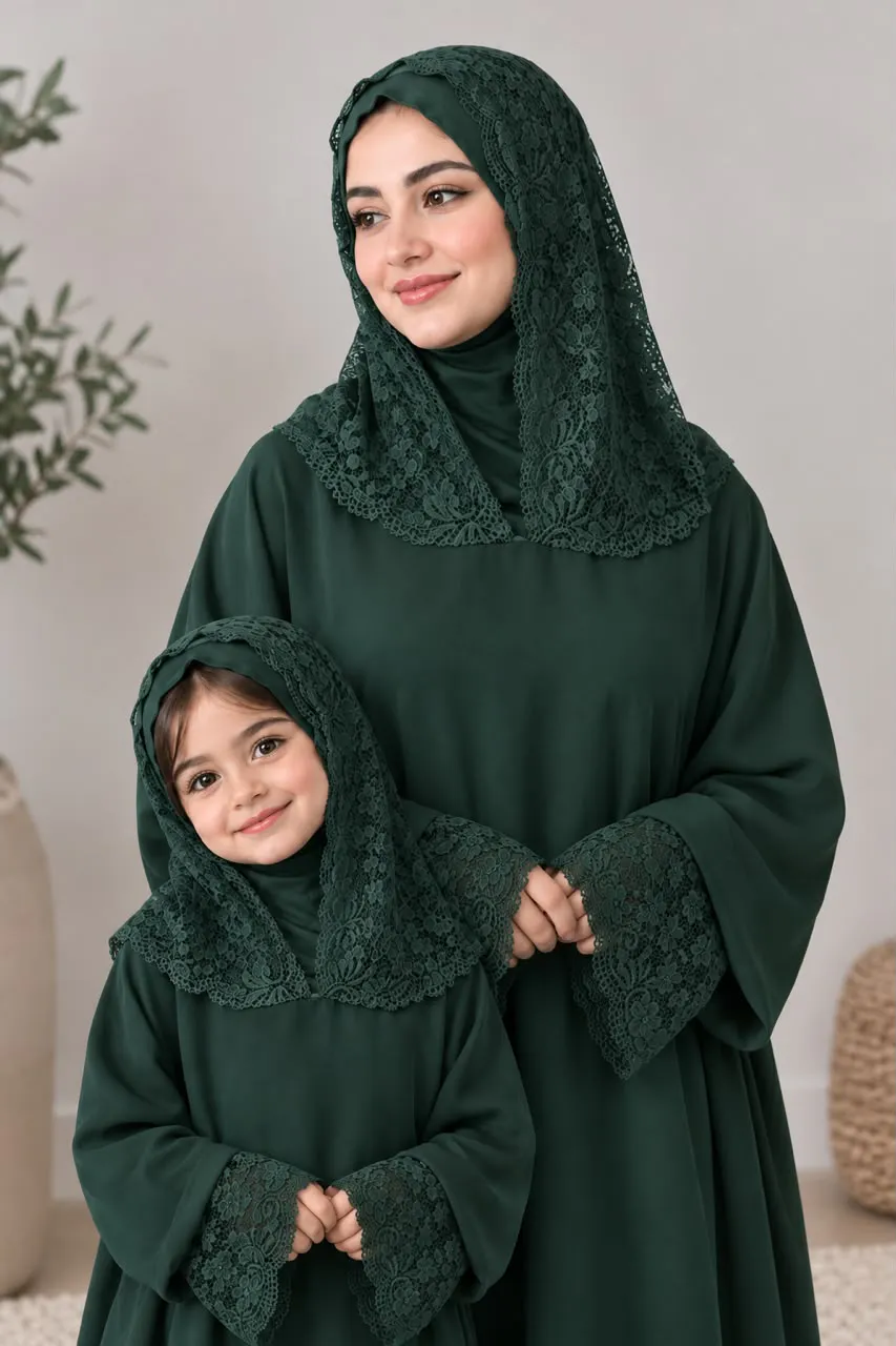 Abaya de prière avec Dentelle